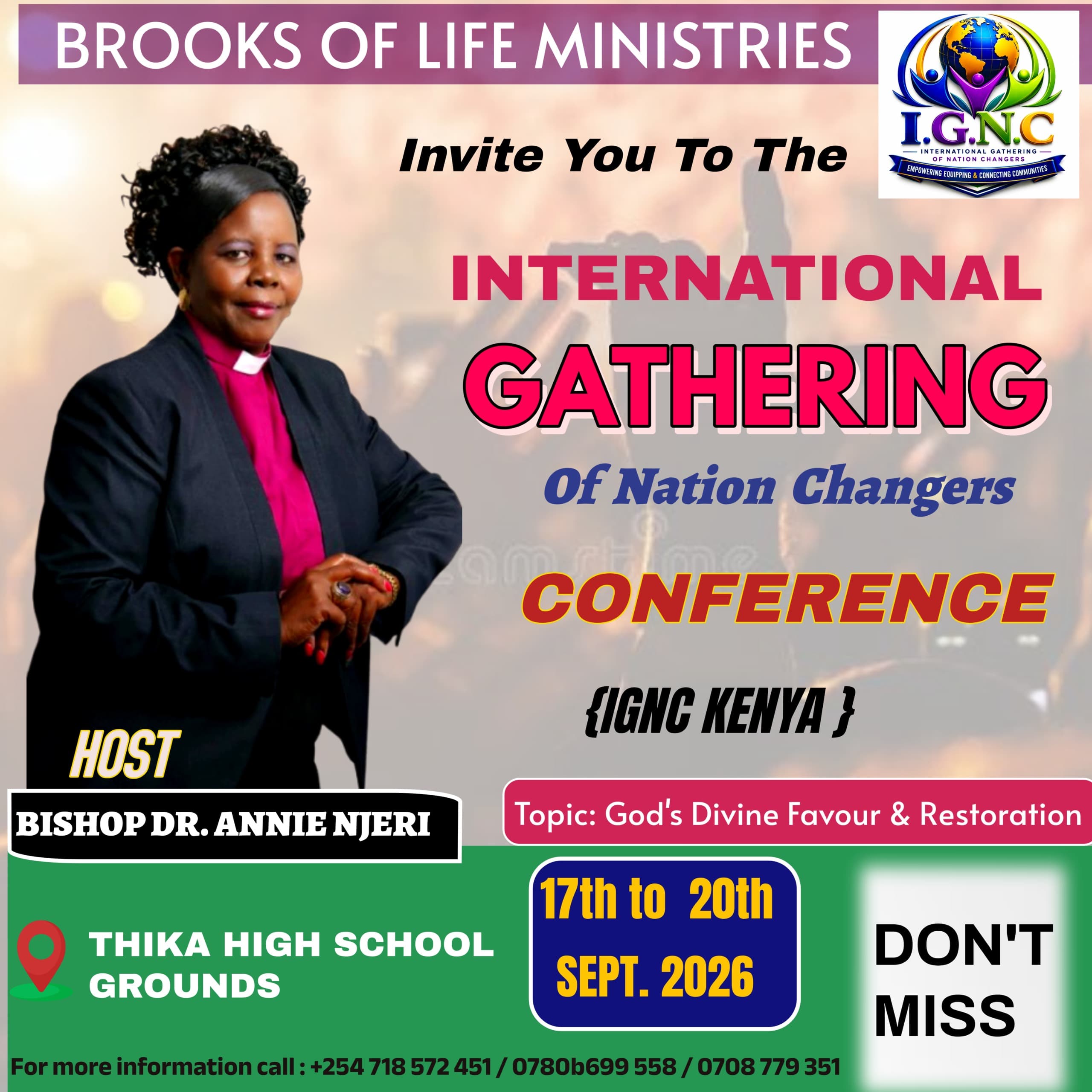 IGNC Kenya 2026 conference poster — 17 to 20 September 2026 at Thika High School Grounds